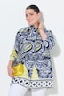 Striking Two-Tone Paisley Tunic Blouse
