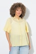 Blouse, crêpe-look, overhemdkraag, korte ballonmouwen