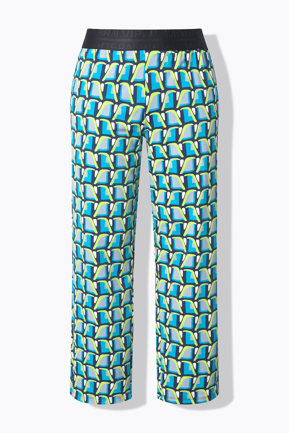 Stora storlekar Jerseybyxa Sienna med smala ben och resårlinning, Dam, blå, storlek: 58/60, Polyester/Elastan, Ulla Popken