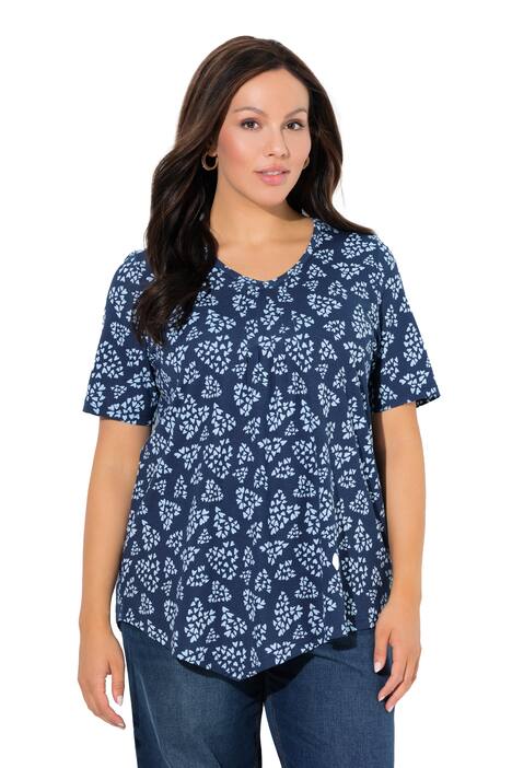 Tričko, srdce, A střih, výstřih do V, krátké rukávy