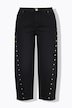 Jean Barrel avec rivets fantaisie, jambe ballon et taille haute
