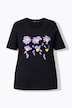 T-shirt classica con fiori, scollo a girocollo e mezze maniche
