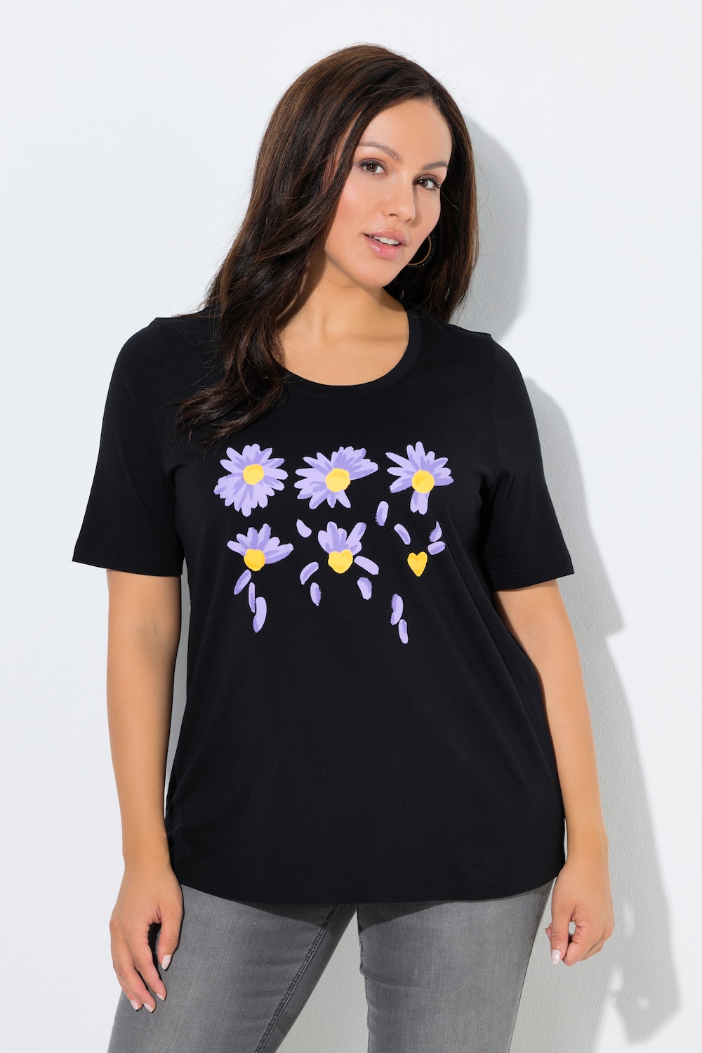 Große Größen T-Shirt, Damen, schwarz, Größe: 58/60, Baumwolle, Ulla Popken