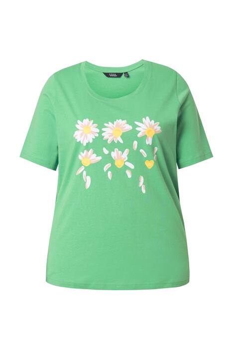 Tričko, květy, Classic, kulatý výstřih, krátké rukávy
