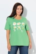 T-shirt classica con fiori, scollo a girocollo e mezze maniche