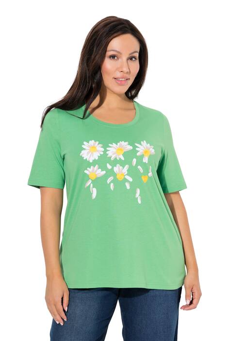 Tričko, květy, Classic, kulatý výstřih, krátké rukávy