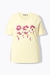 T-shirt classica con fiori, scollo a girocollo e mezze maniche
