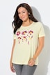 T-shirt classica con fiori, scollo a girocollo e mezze maniche