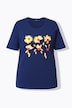 T-shirt classica con fiori, scollo a girocollo e mezze maniche