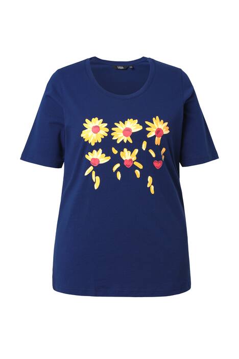 Tričko, květy, Classic, kulatý výstřih, krátké rukávy