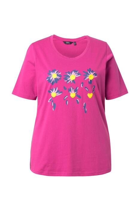 Tričko, květy, Classic, kulatý výstřih, krátké rukávy