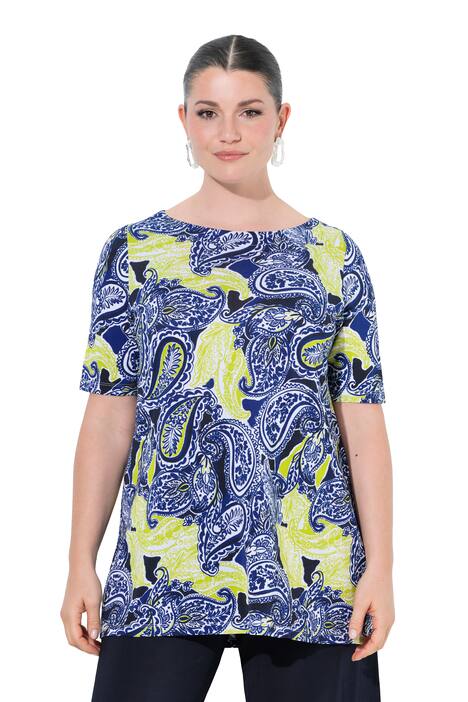 Tričko Slinky s paisley vzorem, áčkový střih, kulatý výstřih, polorukáv