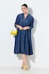 Robe en Lyocell aspect jean, poches, col calice et manches&nbsp;3/4
