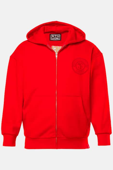 STHUGE hoodie-jack, oversized, capuchon, badges op de achterkant, tot 8XL