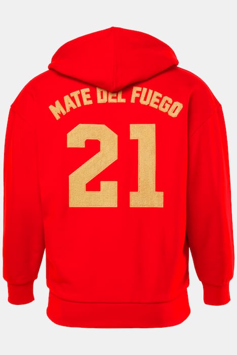 STHUGE hoodie-jack, oversized, capuchon, badges op de achterkant, tot 8XL