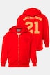 Hoodiejacke, oversized, Kapuze, Rücken-Badges, bis 8 XL