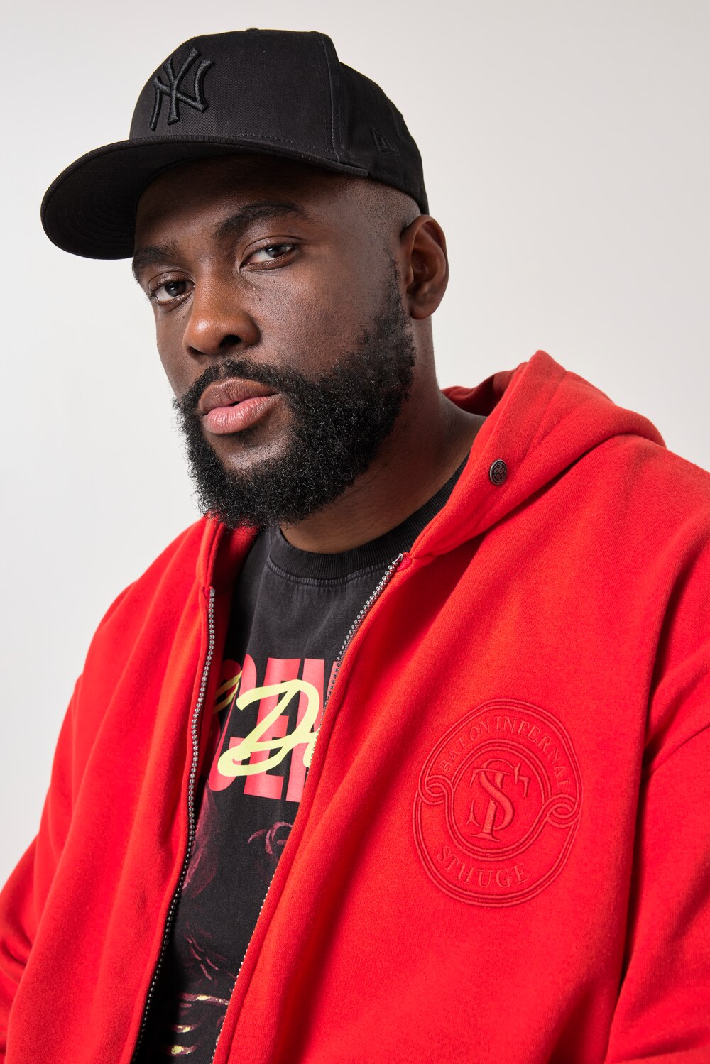 Stora storlekar Hoodiejacka, Her, röd, storlek: 5XL, Bomull/Polyester, STHUGE