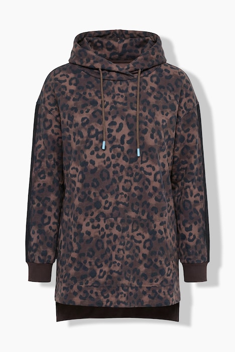 Sweatshirt, Leomuster, Stehkragen, Langarm