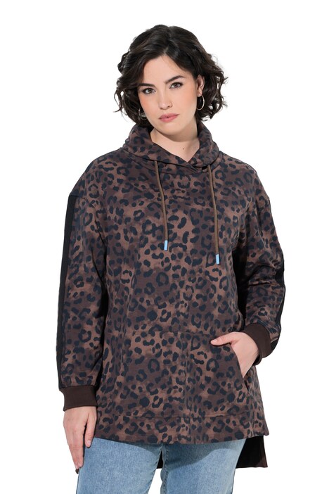 Mikina, leopardí vzor, rolák, dlouhé rukávy