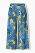 Pantalon palazzo, motif citrons, jambe large et taille élastique