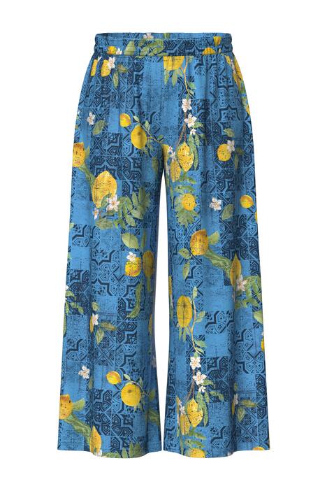 Kalhoty palazzo, citrony, široké nohavice, elastický pas