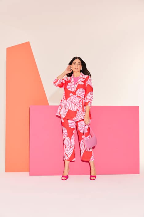 Blazer, Schleifen, Schalkragen, 3/4-Arm