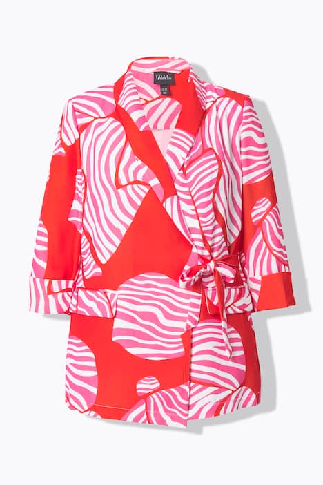 Marynarka z dżerseju, kokardy, kołnierz szalowy, rękawy 3/4