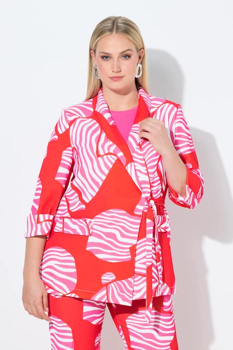 Marynarka z dżerseju, kokardy, kołnierz szalowy, rękawy 3/4