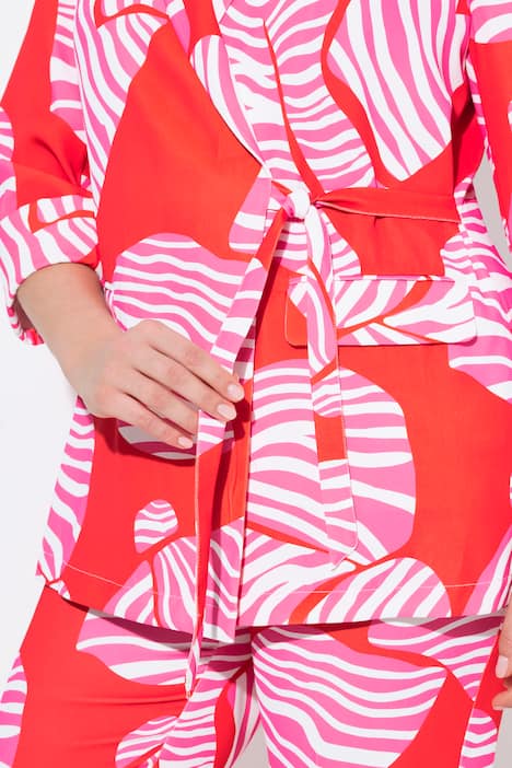 Marynarka z dżerseju, kokardy, kołnierz szalowy, rękawy 3/4