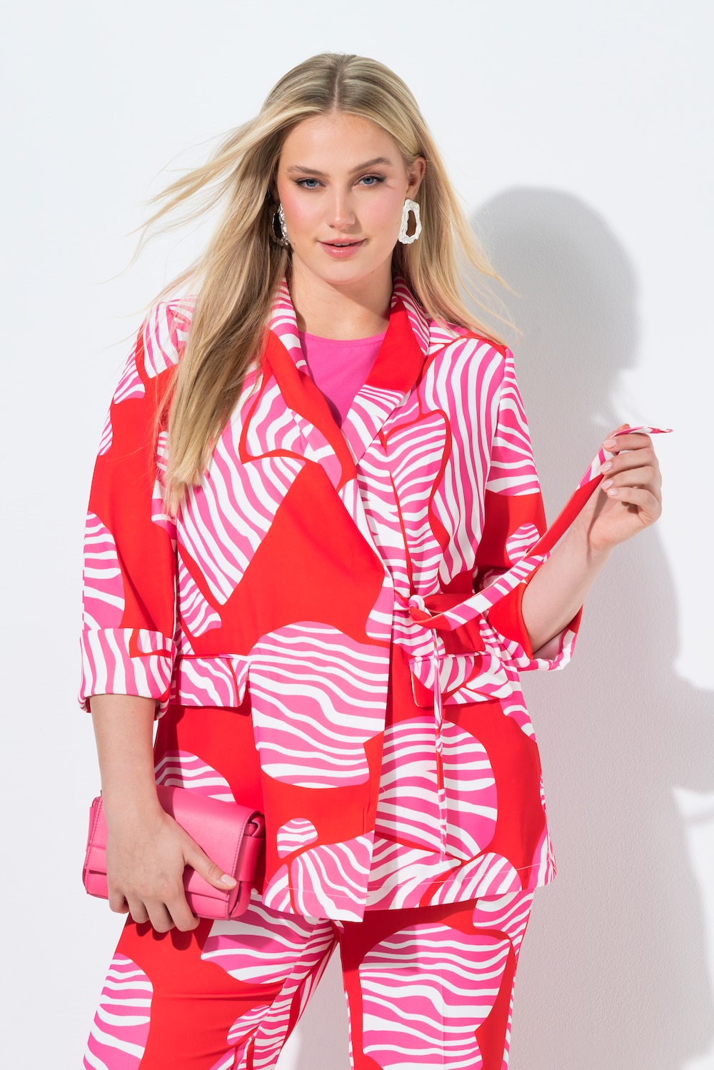 Blazer, Schleifen, Schalkragen, 3/4-Arm