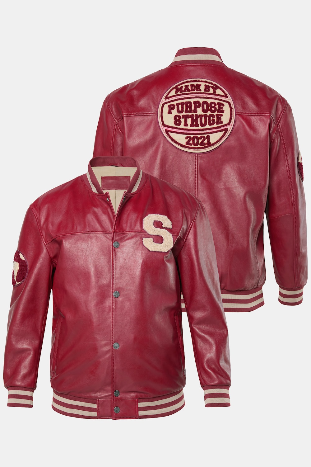 leren collegejack, echt leer, bomberjack, tot 7XL