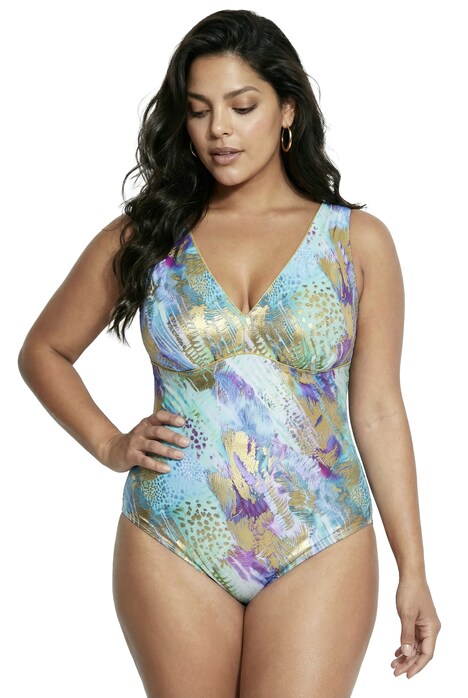 Plavky, vzorované, měkké košíčky, ozdobný pásek