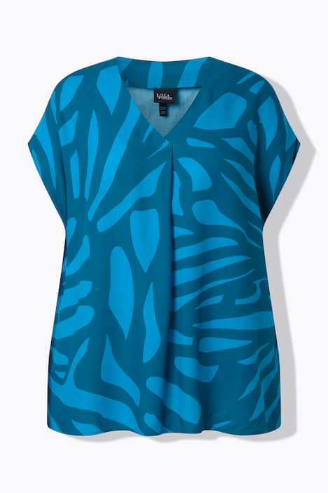 Tunica dal taglio oversize con limette, scollo a V e mezze maniche