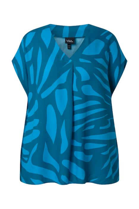 Tunika, limetky, větší velikost, V výstřih, polo rukávy