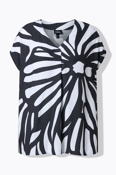 Tunica dal taglio oversize con limette, scollo a V e mezze maniche