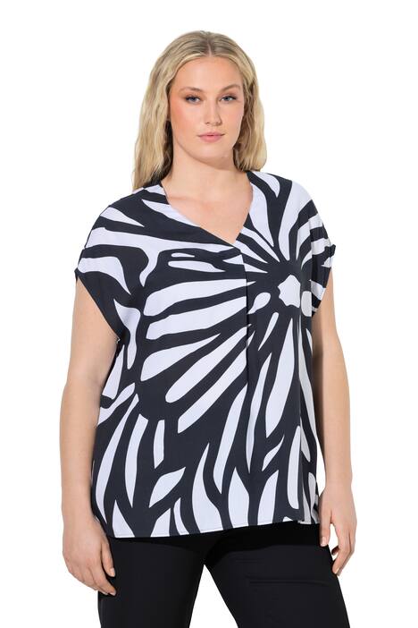 Tunika, limetky, větší velikost, V výstřih, polo rukávy