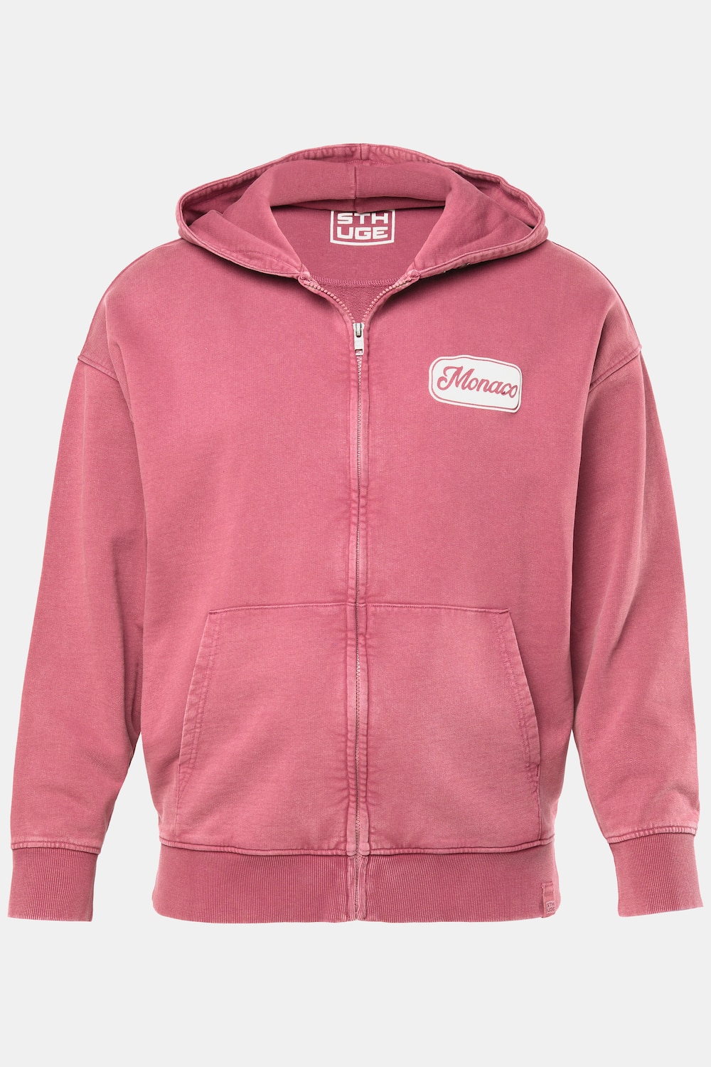 Stora storlekar Sweatshirtjacka, Her, röd, storlek: L, Bomull, STHUGE