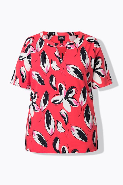 Paita, kukkakuvio, pyöreä kaulus, lyhythihainen