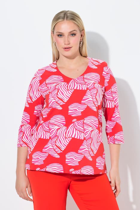 Shirt, Schleifen, Classic, V-Ausschnitt, 3/4-Arm