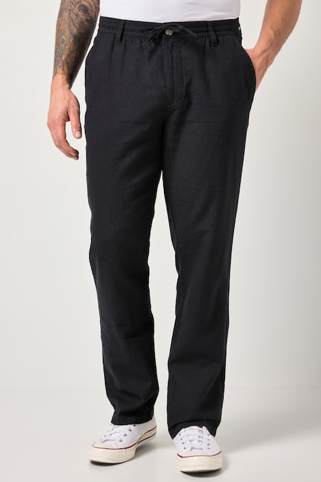 broek van linnenmix, elastische instapband, tot 72