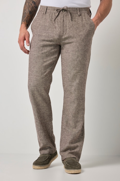 broek van linnenmix, elastische instapband, tot 72