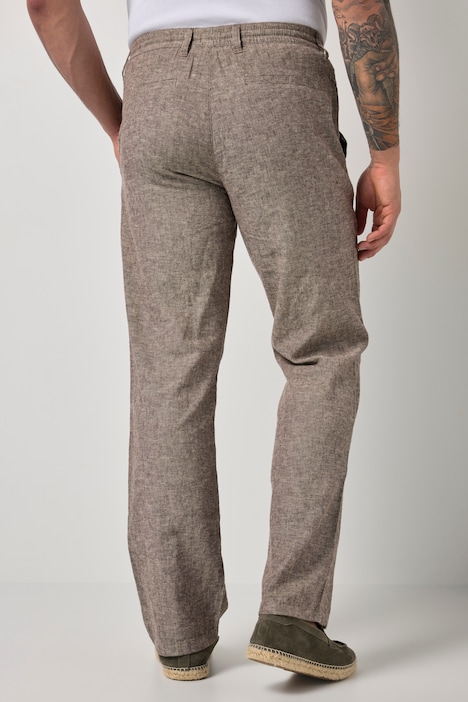 broek van linnenmix, elastische instapband, tot 72