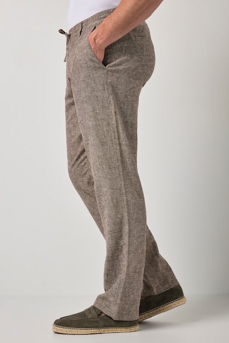 broek van linnenmix, elastische instapband, tot 72