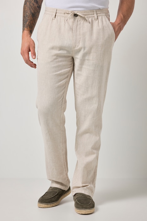 broek van linnenmix, elastische instapband, tot 72