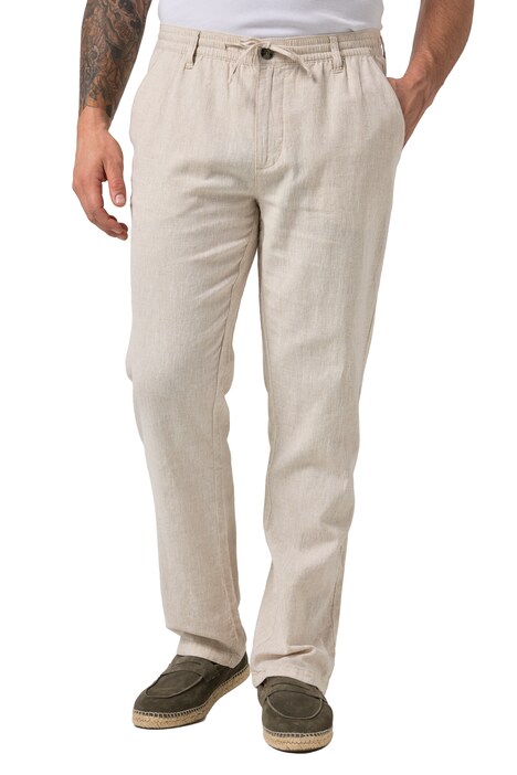 Kalhoty ze směsi lnu, stahovací pas, do velikosti 72