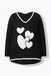 Pullover, bequeme Passform, Herz-Motiv