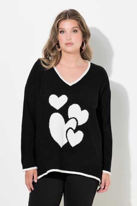 Pullover, bequeme Passform, Herz-Motiv
