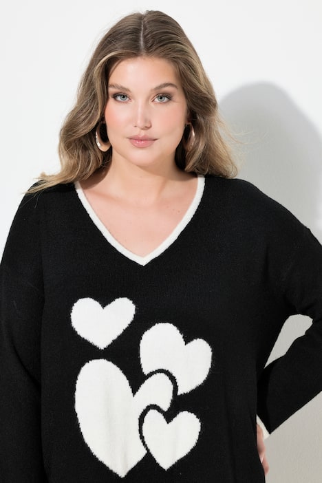 Pullover, bequeme Passform, Herz-Motiv