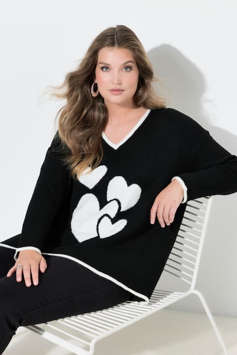 Pullover, bequeme Passform, Herz-Motiv