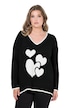 Svetr, pohodlný střih, motiv srdce